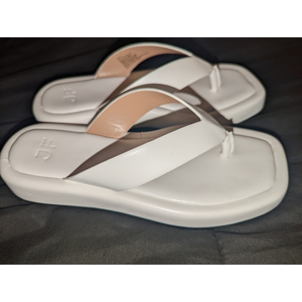 Just Fab White Flip Flop Sandals
